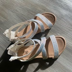 Rhinestone white sandals